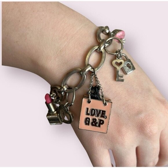 Juicy Couture Charm Bracelet Lipstick Scottie Dog Bling Y2K 90s Pink Mean Girls - Picture 3 of 16
